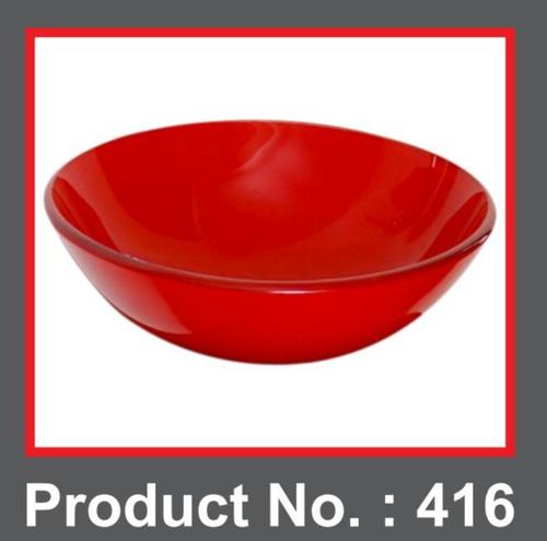 Designer Glass Wash Basin - 12x12 Inches, Round Shape in Red | Wall Mounted, Durable Toughened Glass Bowl
