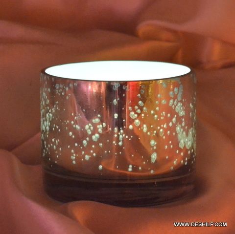 ROUND SHAPE GLASS SILVER VOTIVE