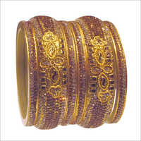 Ladies Party Wear Studded Bangle Set