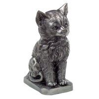 Angel Cat in Basket Cold Cast Bronze Finish Cremation Urn