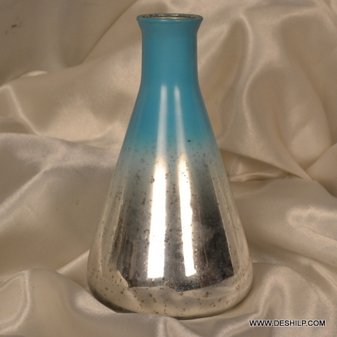 SILVER FINISH GLASS FLOWER VASE for gifts