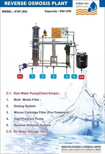 Semi Automatic 500 Lph Ro Water Plant