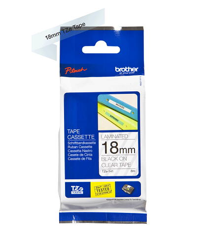 Brother Genuine Black on Clear P-Touch Tape(TZe-141)