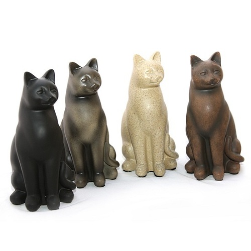 Four Colors of Sitting Cat Urn