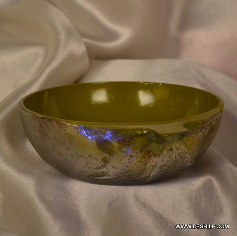 GLASS ANTIQUE SILVER BOWL