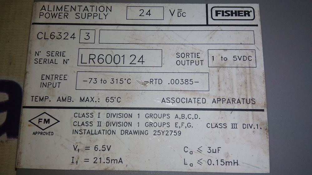 FISHER POWER SUPPLY CL6324