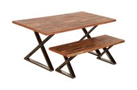 Handmade Wooden  Dining  Table With S.s.leg