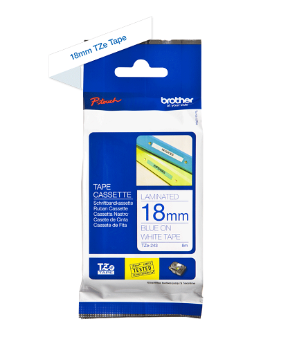 Brother Genuine Blue on White P-Touch Tape(TZe-243) 