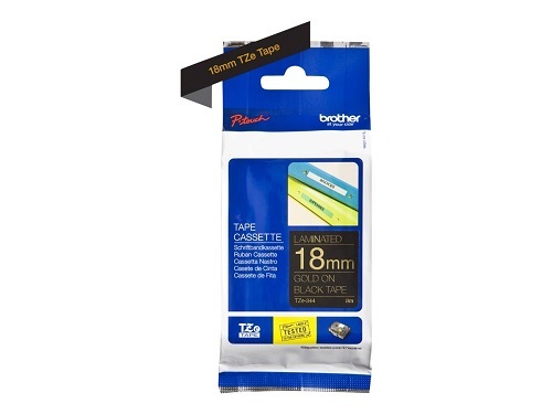 Brother Genuine Gold on Black P-Touch Tape(TZe-344)