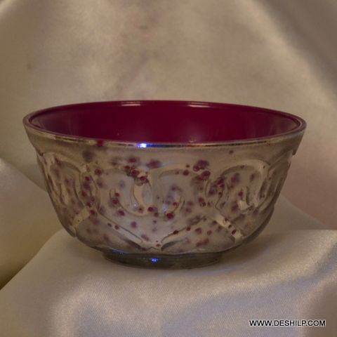 GLASS SILVER ANTIQUE BOWL