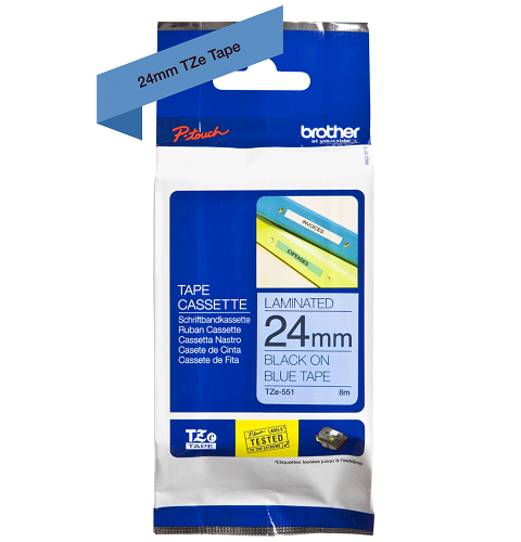 Brother Genuine Black on Blue P-Touch Tape(TZe-551) 
