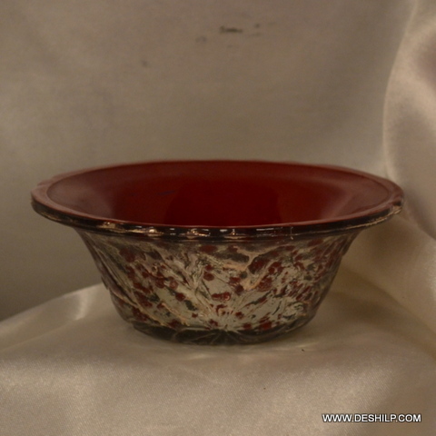 SILVER GLASS MADE LUNCH BOWL