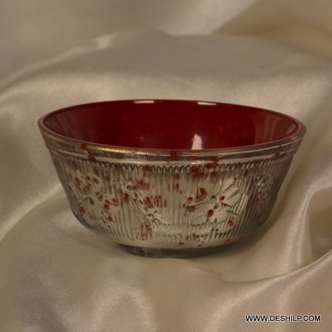 SILVER GLASS BOWL