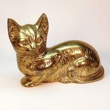 Vintage Brass Cat Figurine