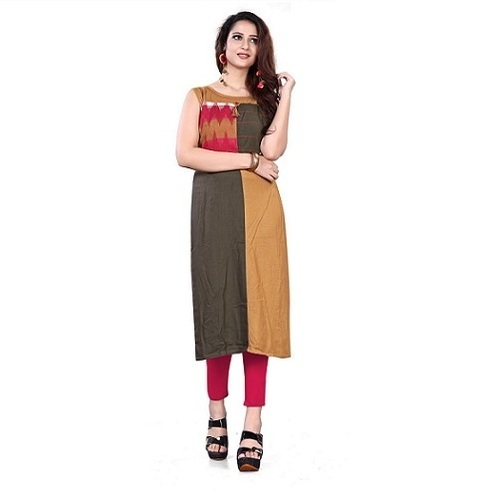 Fancy Kurti - Rayon, Sizes L, M, XL, Multicolor With Latest Neck Design | Sleeveless, Modern Style, Printed Pattern, Ideal for Girls