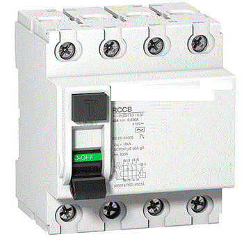 White Residual Current Circuit Breaker