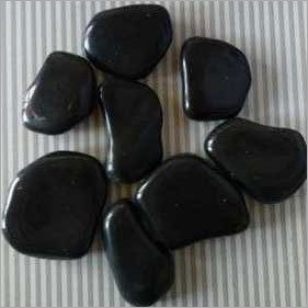 Black Agate Flat Polish Pebbles