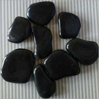 Black Agate Flat Polish Pebbles
