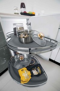 Silver And Grey Swing Corner Soft Close