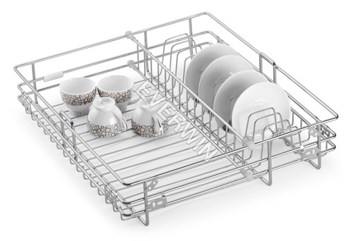 Cup and Saucer Basket - Stainless Steel, Modern Silver Design | Durable, Eco-Friendly, Easy to Clean, No Assembly Required