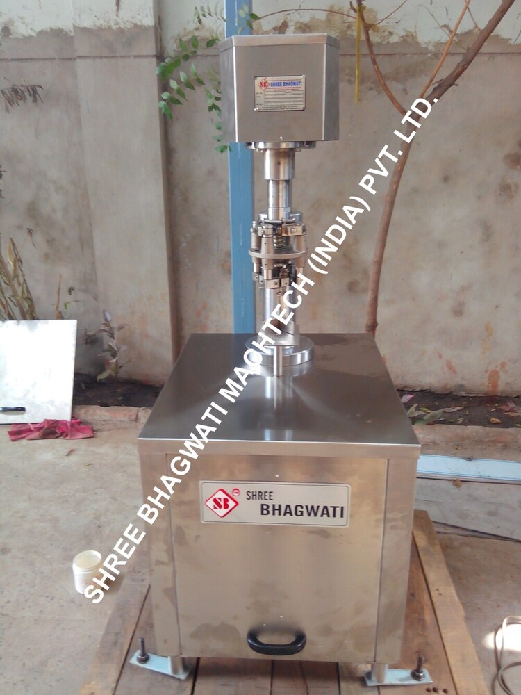 Semi Automatic Single Head ROPP Capping Machine - Stainless Steel, 1 HP Electric Motor, 8-10 BPM Output | Precision Sealing with Uniform Torque for Beverage, Food, Chemical Applications