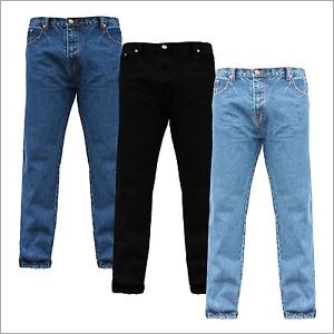 Mens Regular Fit Denim Jeans - A-One Denim, Waist 24-38, Blue | Shrink & Tear Resistant, Comfortable Fit