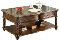TWO DRAWER & MARBLE TOP COFFEE TABLE