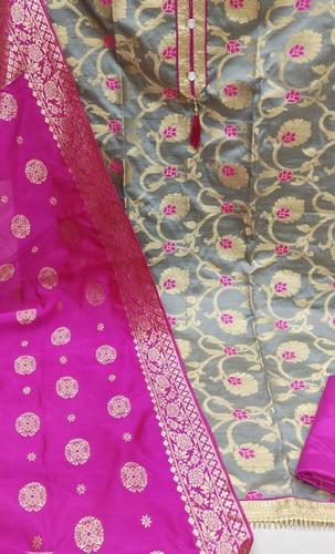 Multy Banarasi Jacard Fabric Unstitched Dress Materials