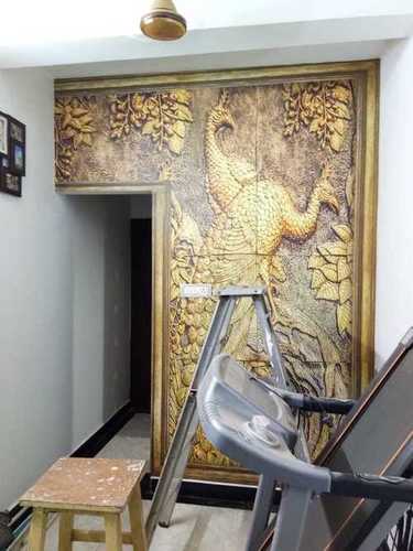 Vinyl Golden Peacock Wall Papers