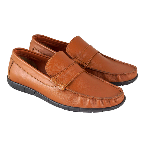 Brown Leather Casual Shoes - Rubber Insole Premium Leather Lining Versatile for All Seasons