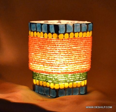 ANTIQUE EFFECT MOSAIC CANDLE HOLDER