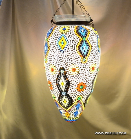 ANTIQUE SHAPE AND EFFECT GLASS WALL HANGING