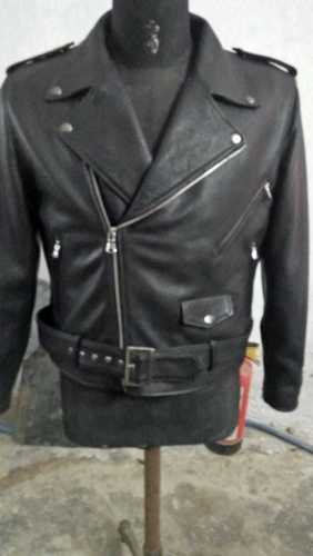 Leather biker jacket