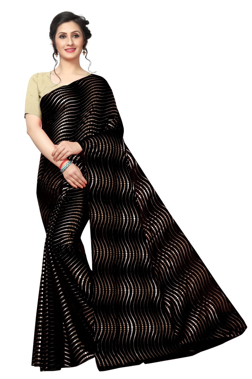 New Foil Bindi Printed Silk Saree