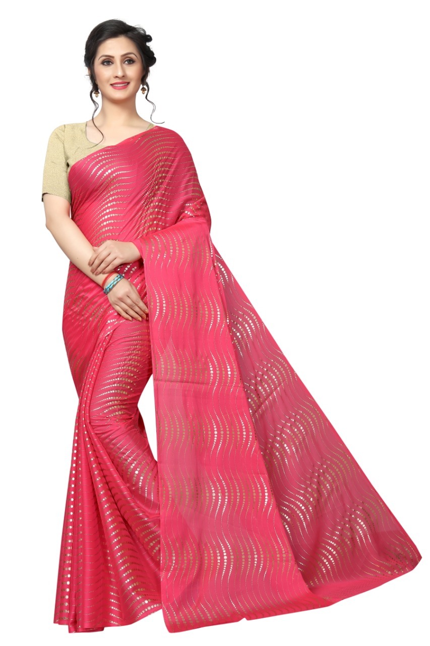 New Foil Bindi Printed Silk Saree