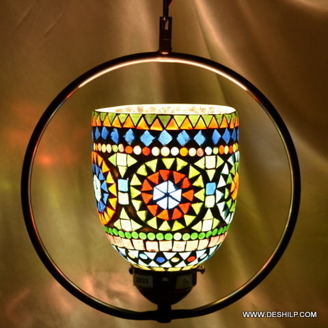 MULTI MOSAIC GLASS WALL HANGING LAMP