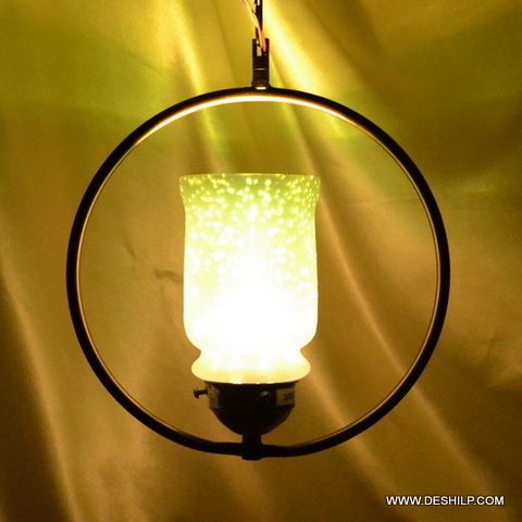 LED & BULB FIT GLASS WALL HANGING