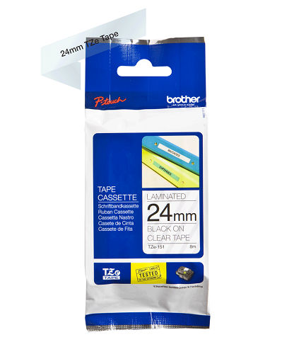 Brother Genuine Black on Clear P-Touch Tape(TZe-151) 