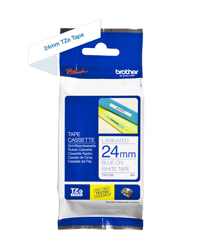 Brother Genuine Blue on White P-Touch Tape(TZe-253) 