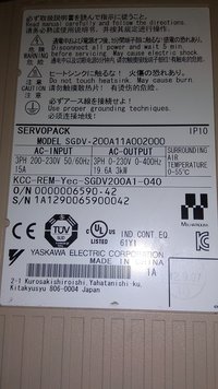 YASKAWA SERVO DRIVE SGDV-200A11A002000