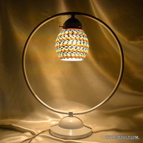 Multicolor Glass Study Mosaic Finish Lamp