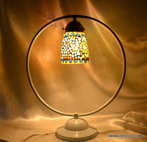 MOSAIC FINISH STUDY GLASS TABLE LAMP