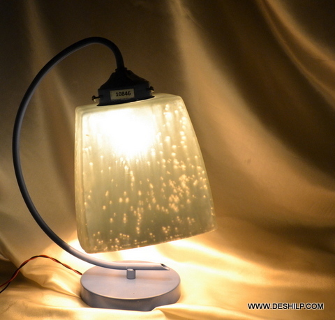 SILVER FROSTED GLASS TABLE LAMP