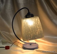SILVER FROSTED GLASS TABLE LAMP