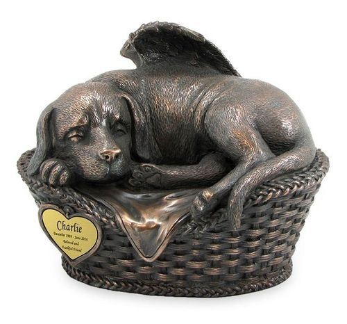 Brass Sleeping Angel Dog Metal Urn Silver at Best Price in