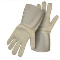 Cotton Cloth Glove - 12 Inches, Beige | Multiple Sizes, Tear Resistant, Machine Washable, Elastic Cuff
