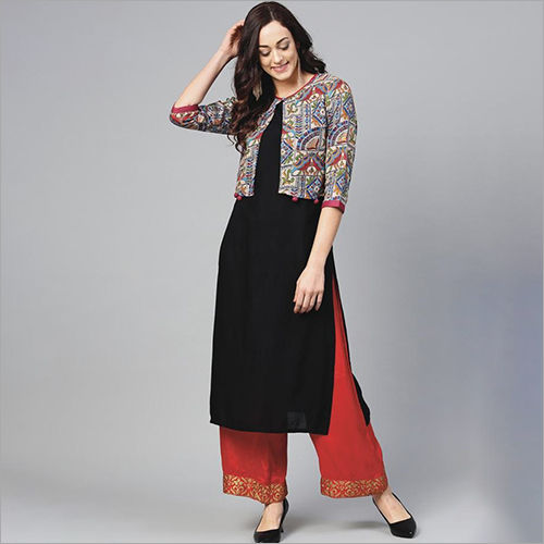 Ladies Designer Kurti Palazzo Suit