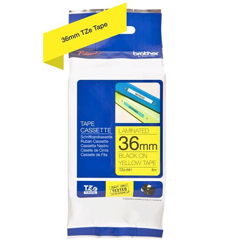 Brother Genuine Black on Yellow P-Touch Tape(TZe-661)