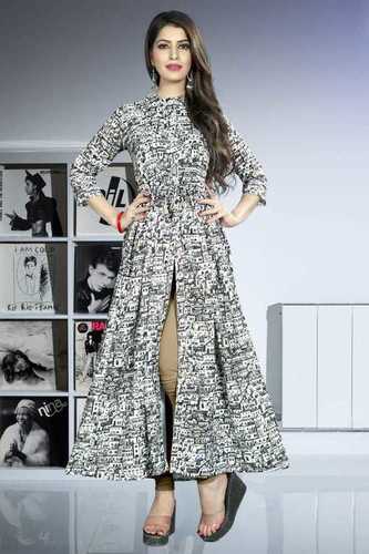 Designer Heavy Reyon Kurti Bust Size: 36 To 44 Up Inch (In)
