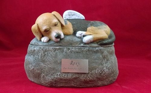 CUSTOM PAINTED CERAMIC SHORT HAIRED DOG URN